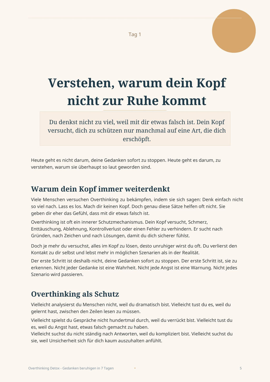 Overthinking Detox – Gedanken beruhigen in 7 Tagen