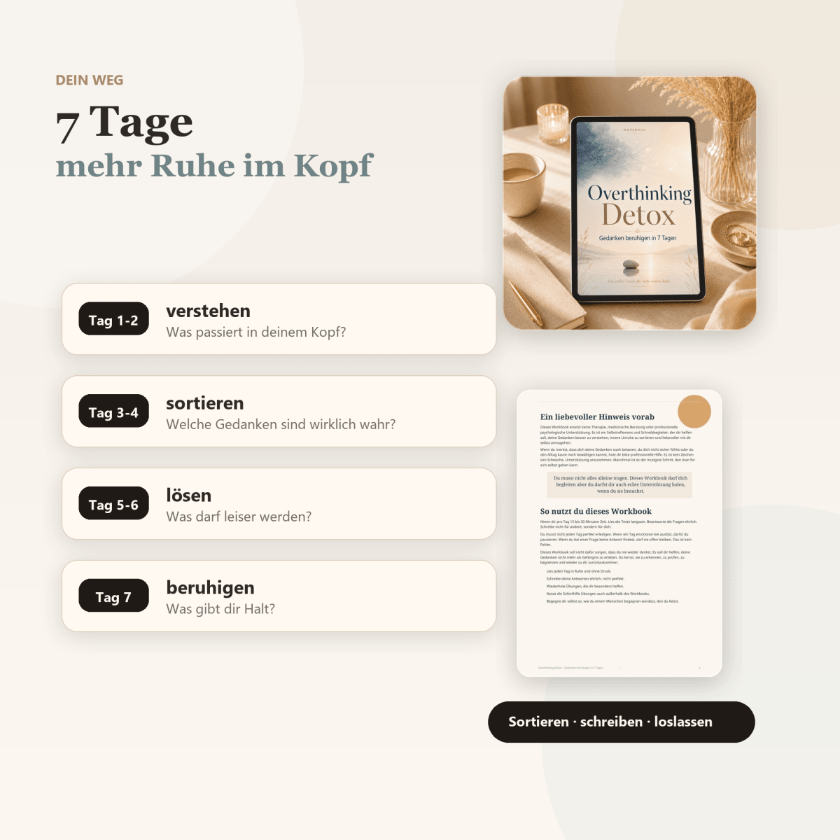 Dein 7-Tage-Weg zu ruhigeren Gedanken und mehr Klarheit