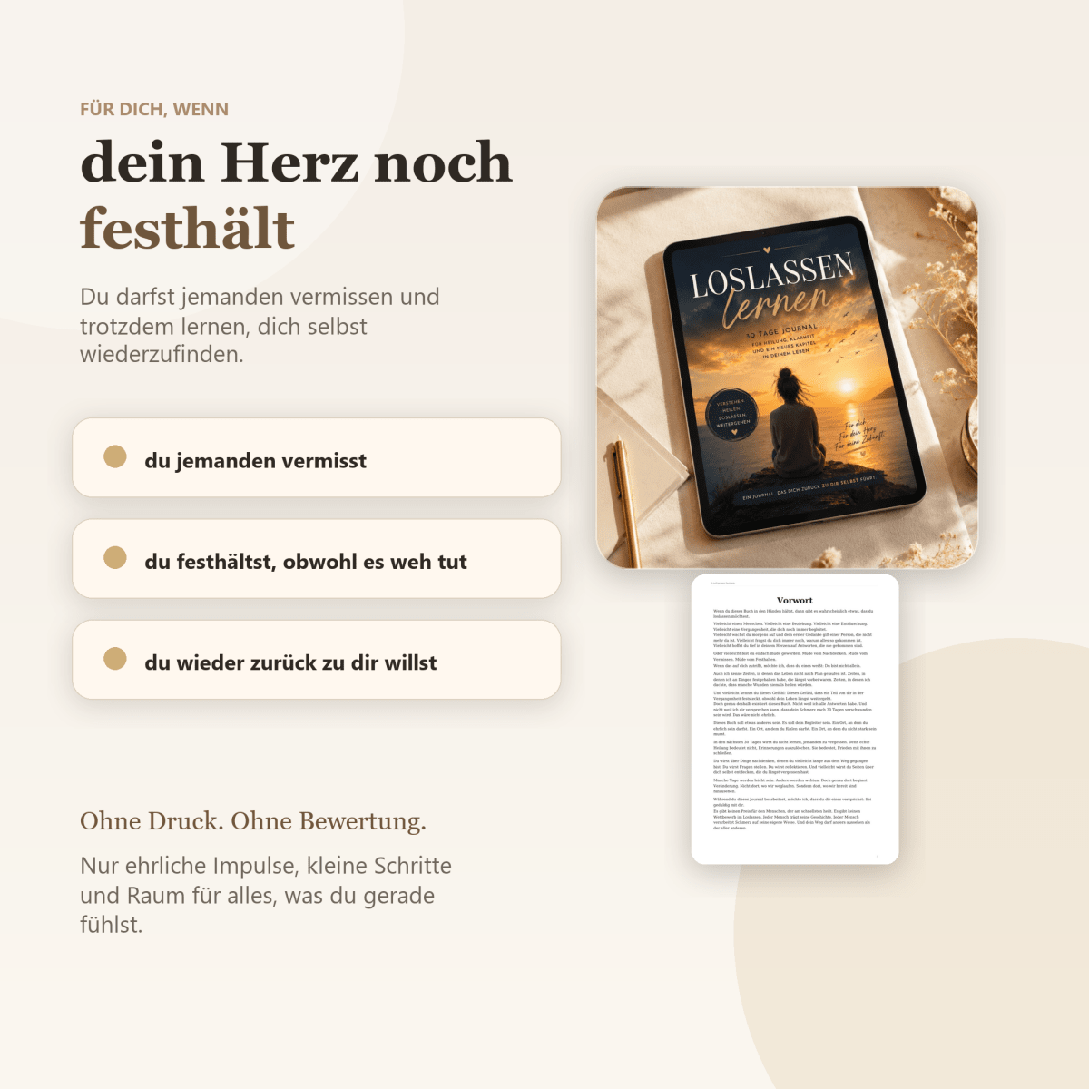 Dreißig Tage mit Reflexionsfragen und sanften Übungen zum Loslassen