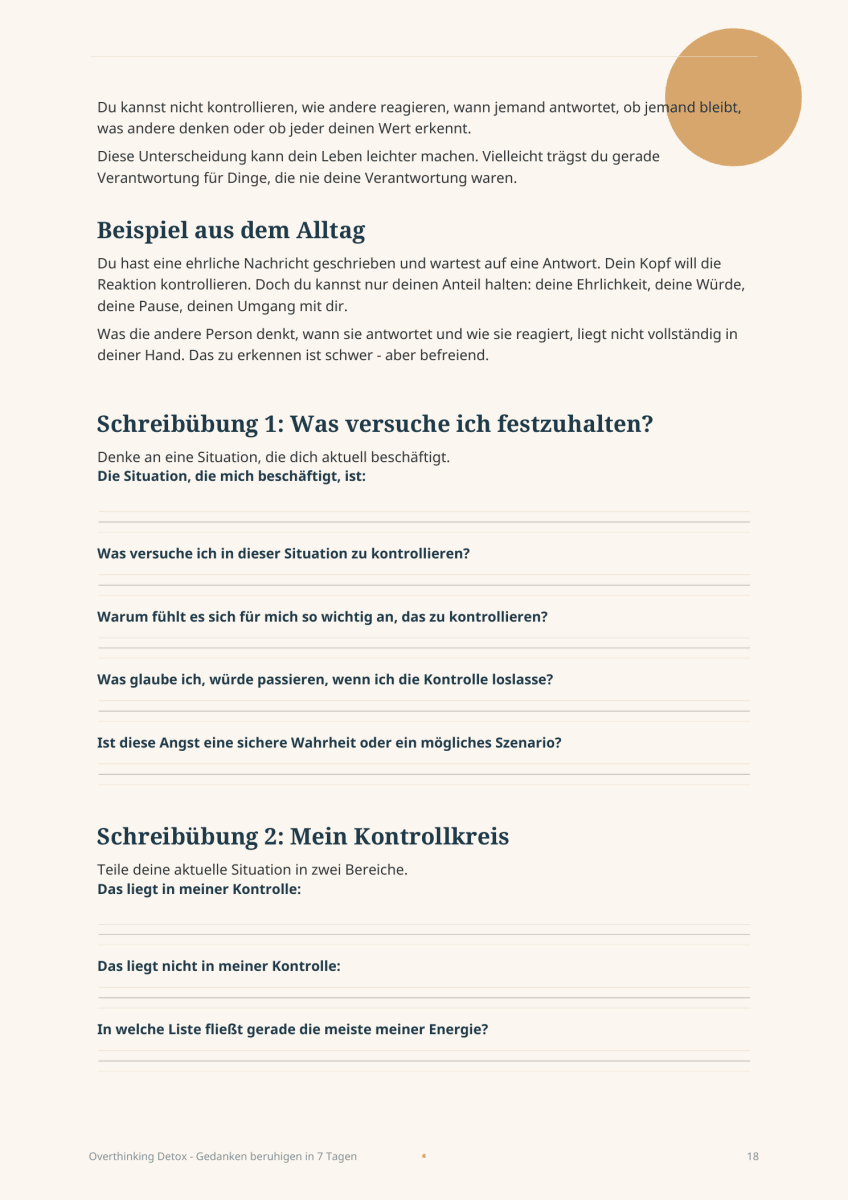 Overthinking Detox – Gedanken beruhigen in 7 Tagen - Light After Rain