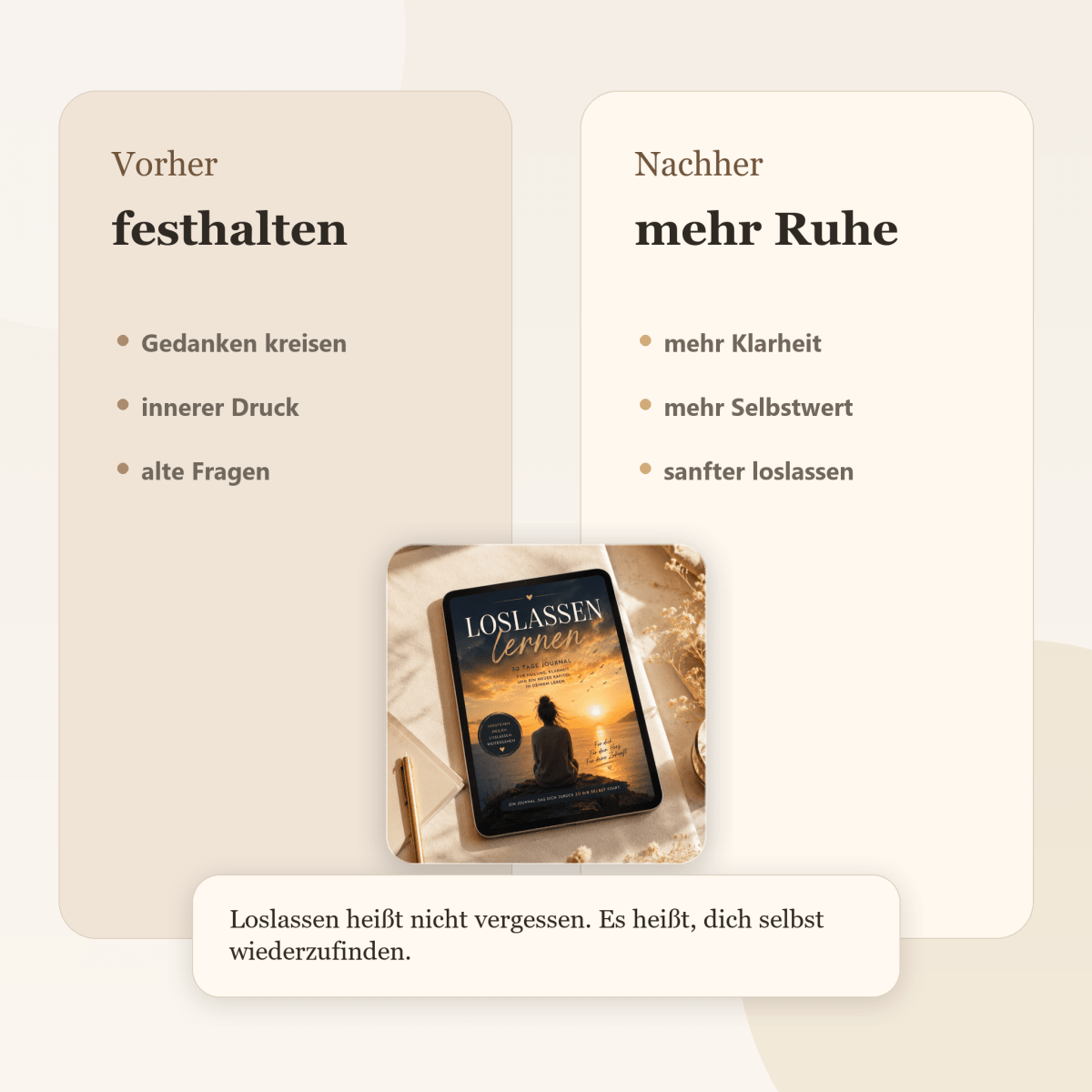 Vorher und nachher: Loslassen lernen – 30 Tage zurück zu dir selbst