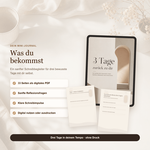 Inhalte des 3-Tage-Journals für mehr Ruhe und Klarheit